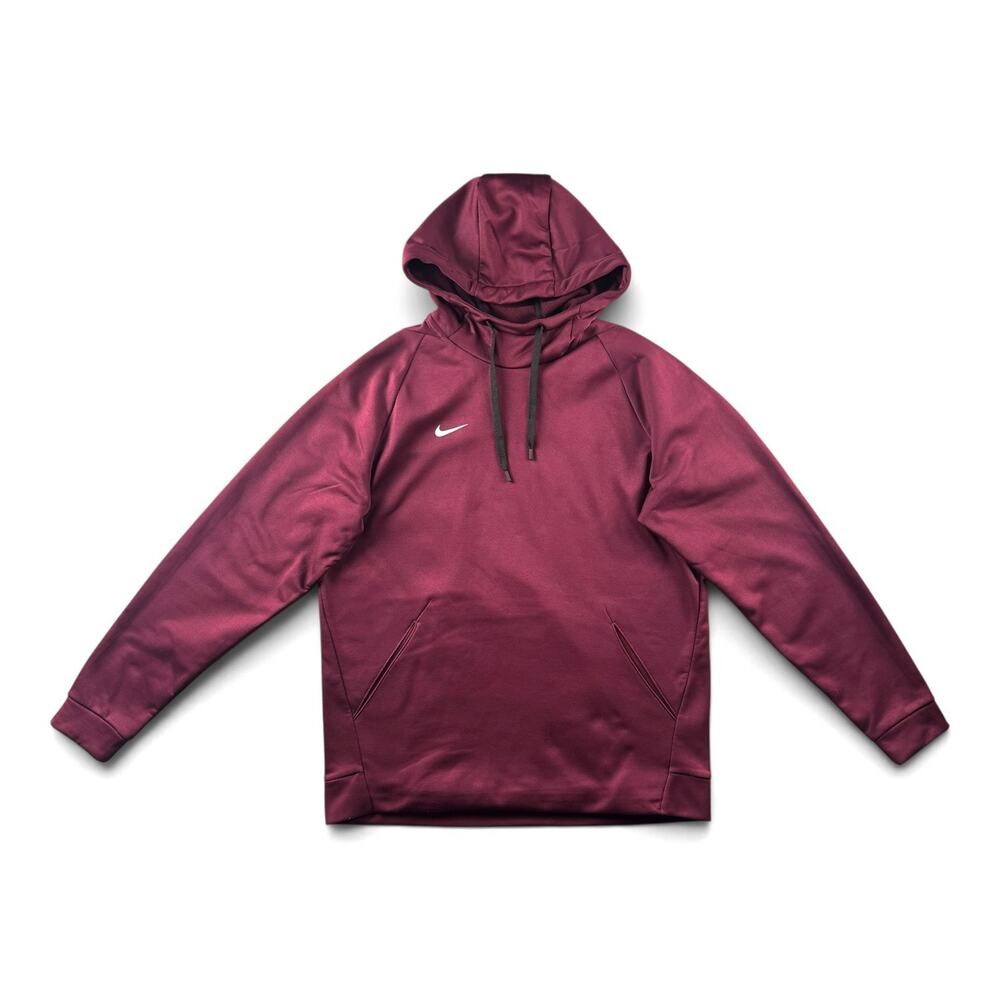 Nike Dri-FIT Hoodie Mens Large Burgundy Maroon Pullover Sweatshirt CN9473-669